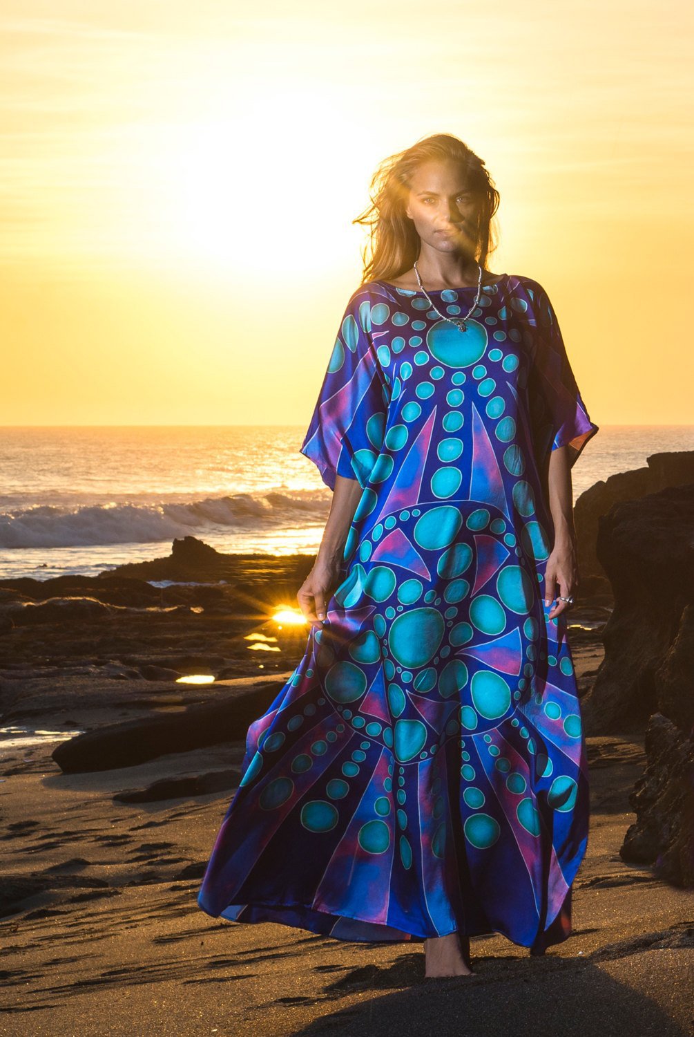 F4815 long boho beach dress